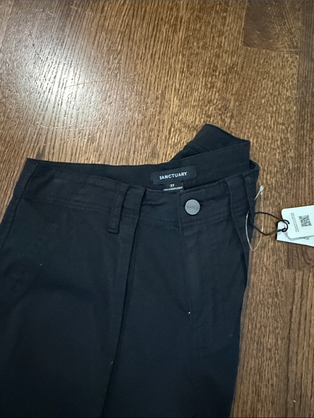 Women’s Sanctuary Black Wide-Leg Cargo Pants sz 27 - Picture 3 of 4